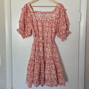 mini dress flared sleeves Hattie Long Sleeve Mini Dress - Pink Floral